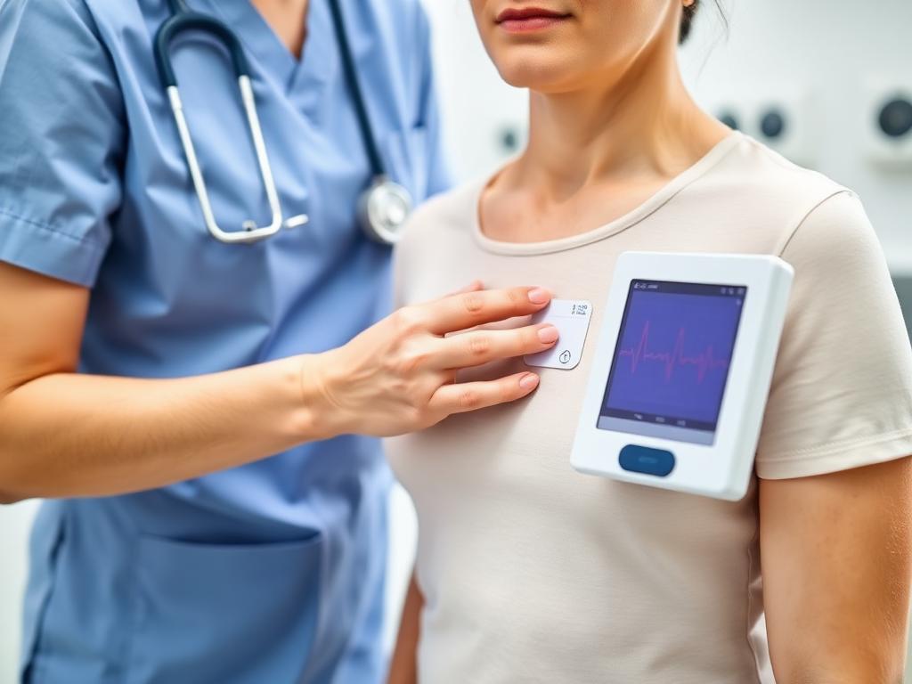 Toma de electrocardiograma a una paciente en Salud Maranatha