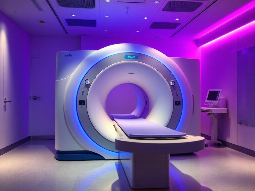Equipo de resonancia magnética en sala de imágenes diagnósticas